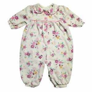 VINTAGE Healthtex Floral Waffle Knit Romper 6-9 Months 90s Cottagecore